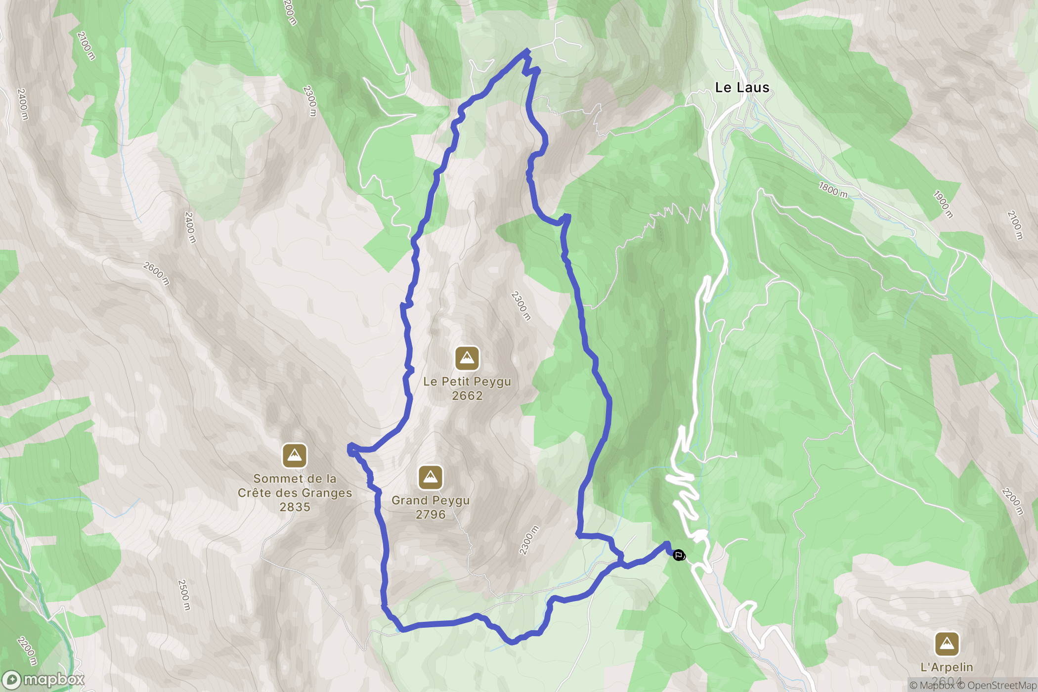 Cervières : carte du parcours de randonnée - France