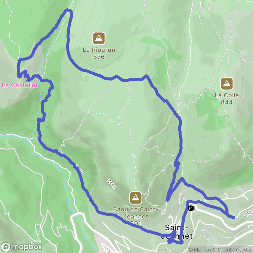 Saint-Jeannet : carte du parcours de randonnée - France