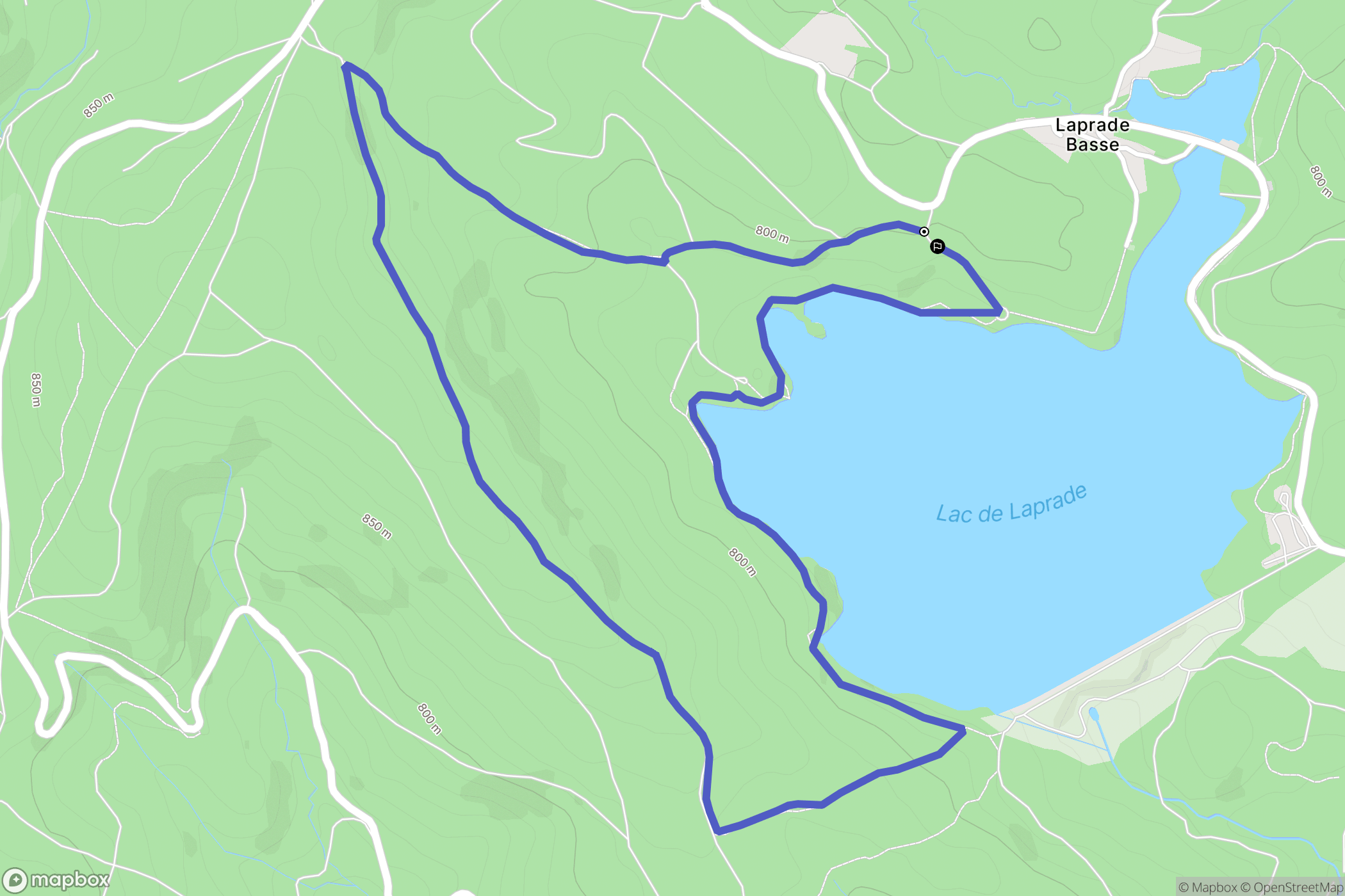 Laprade : carte du parcours de randonnée - France