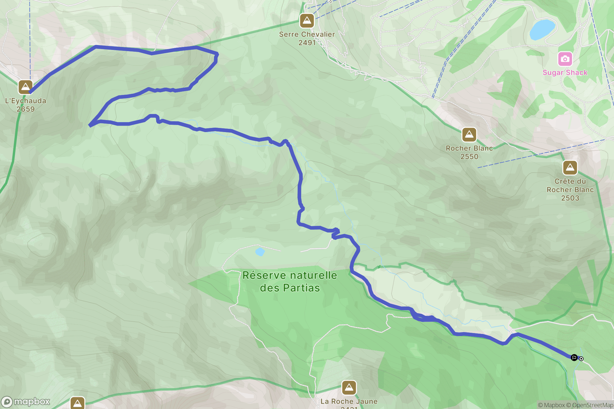Puy-Saint-André : carte du parcours de randonnée - France