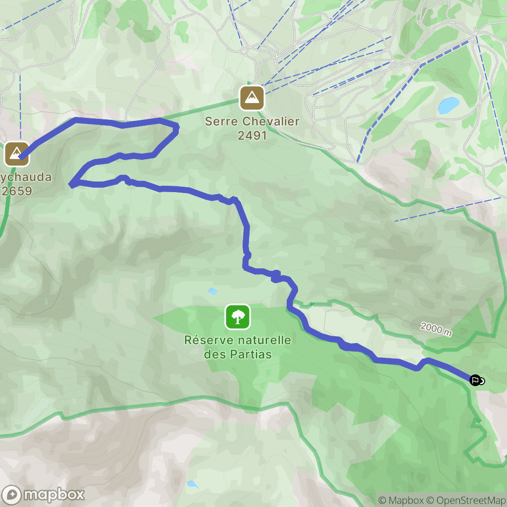 Puy-Saint-André : carte du parcours de randonnée - France