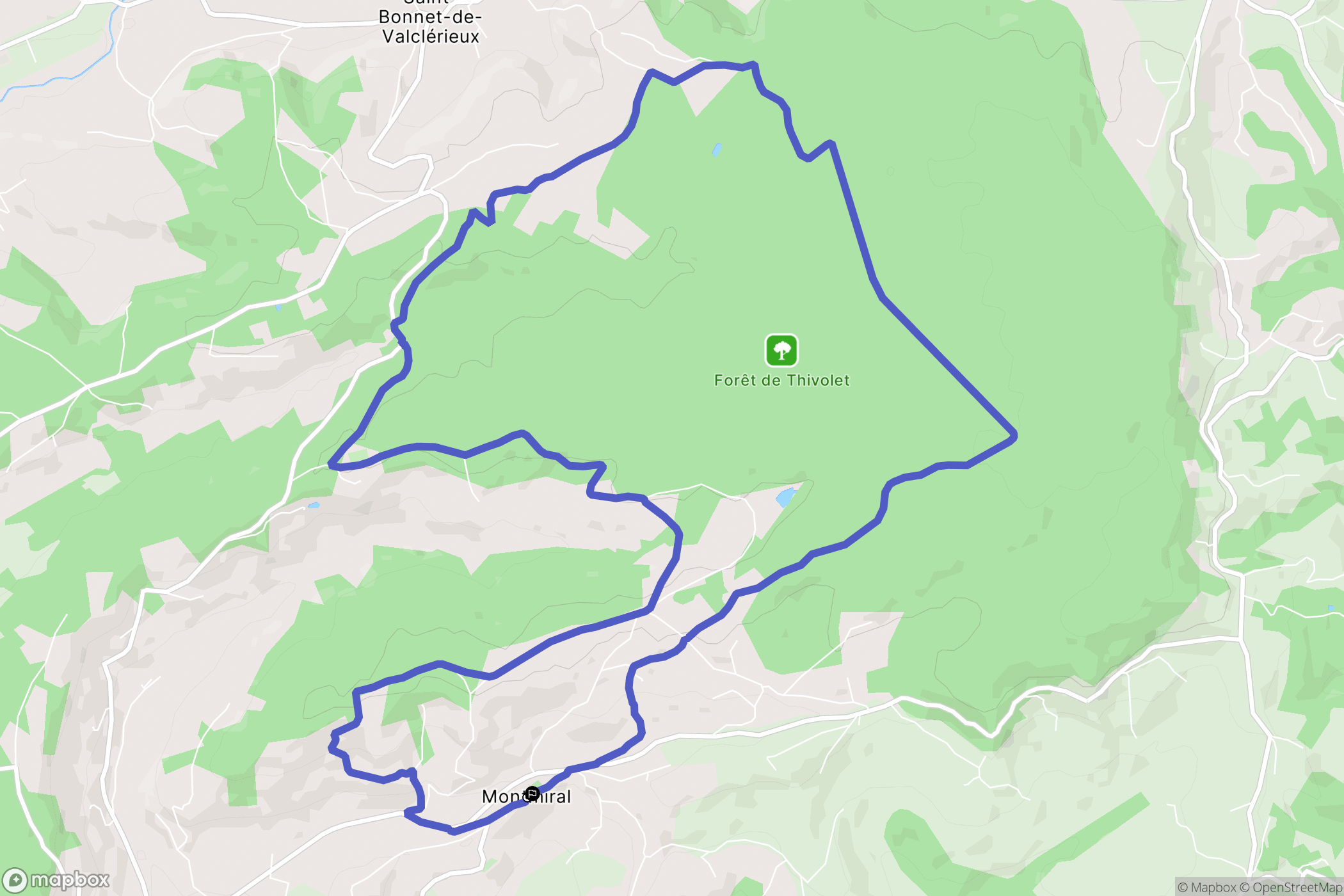 Montmiral : carte du parcours de randonnée - France