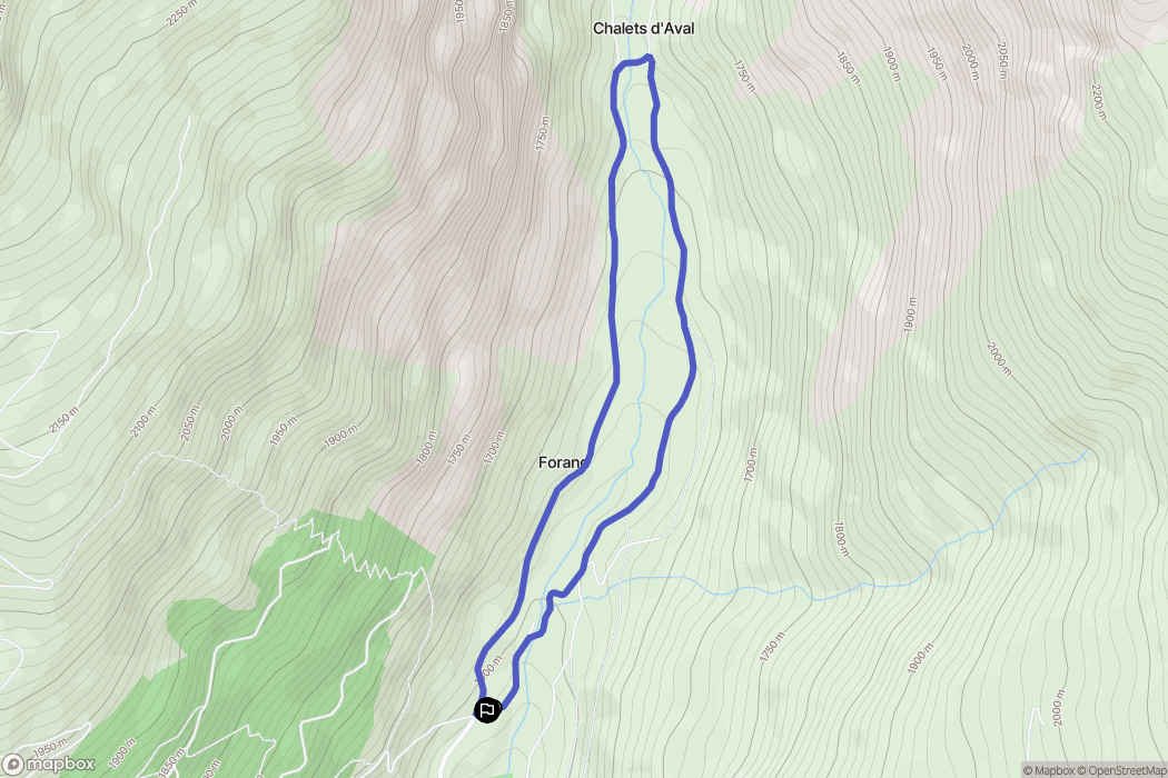 Forand : carte du parcours de randonnée - France