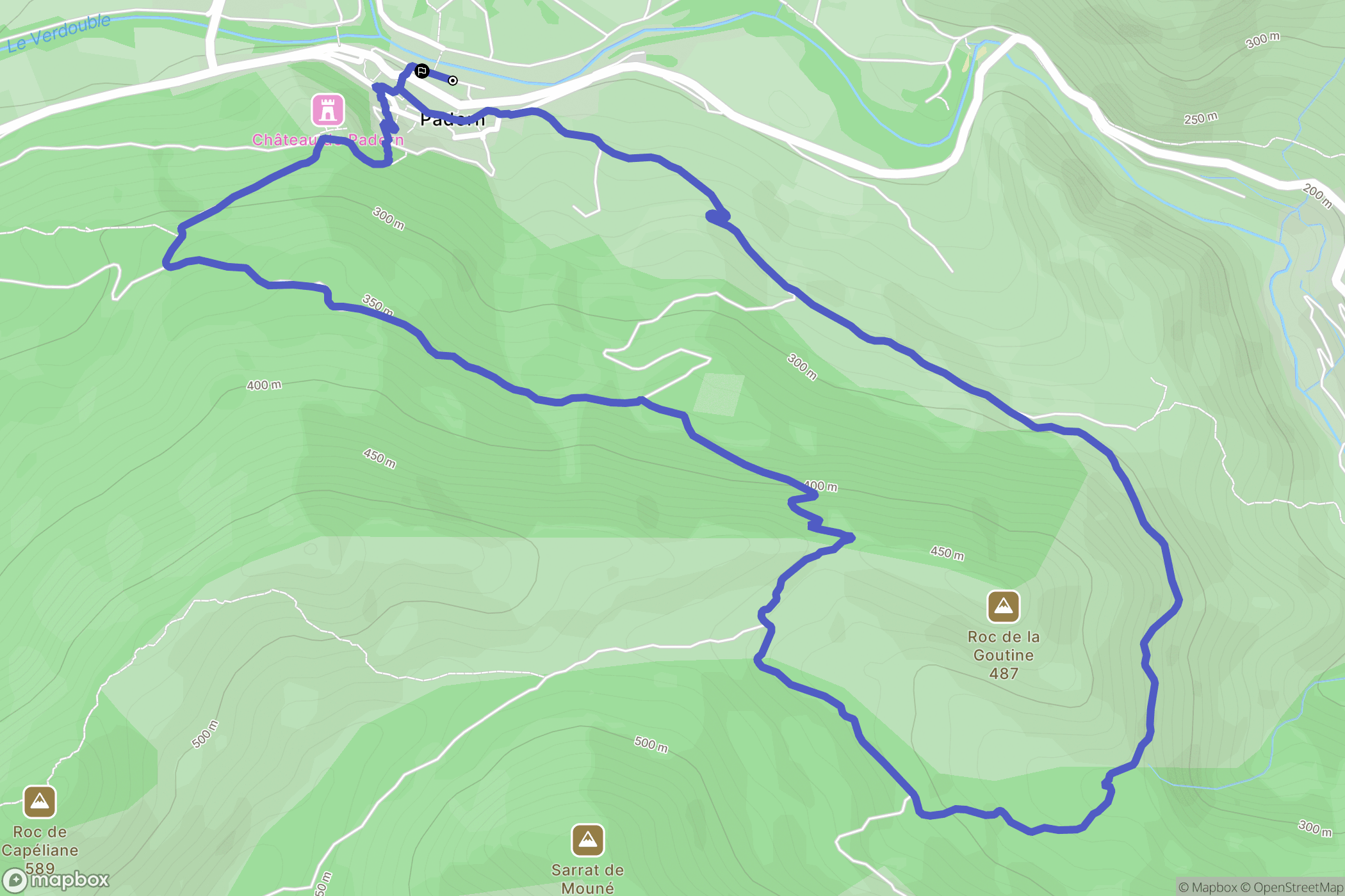 Padern : carte du parcours de randonnée - France