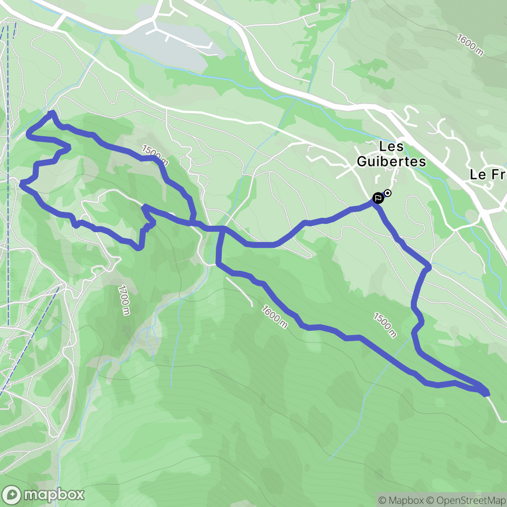 Le Monêtier-les-Bains : carte du parcours de randonnée - France