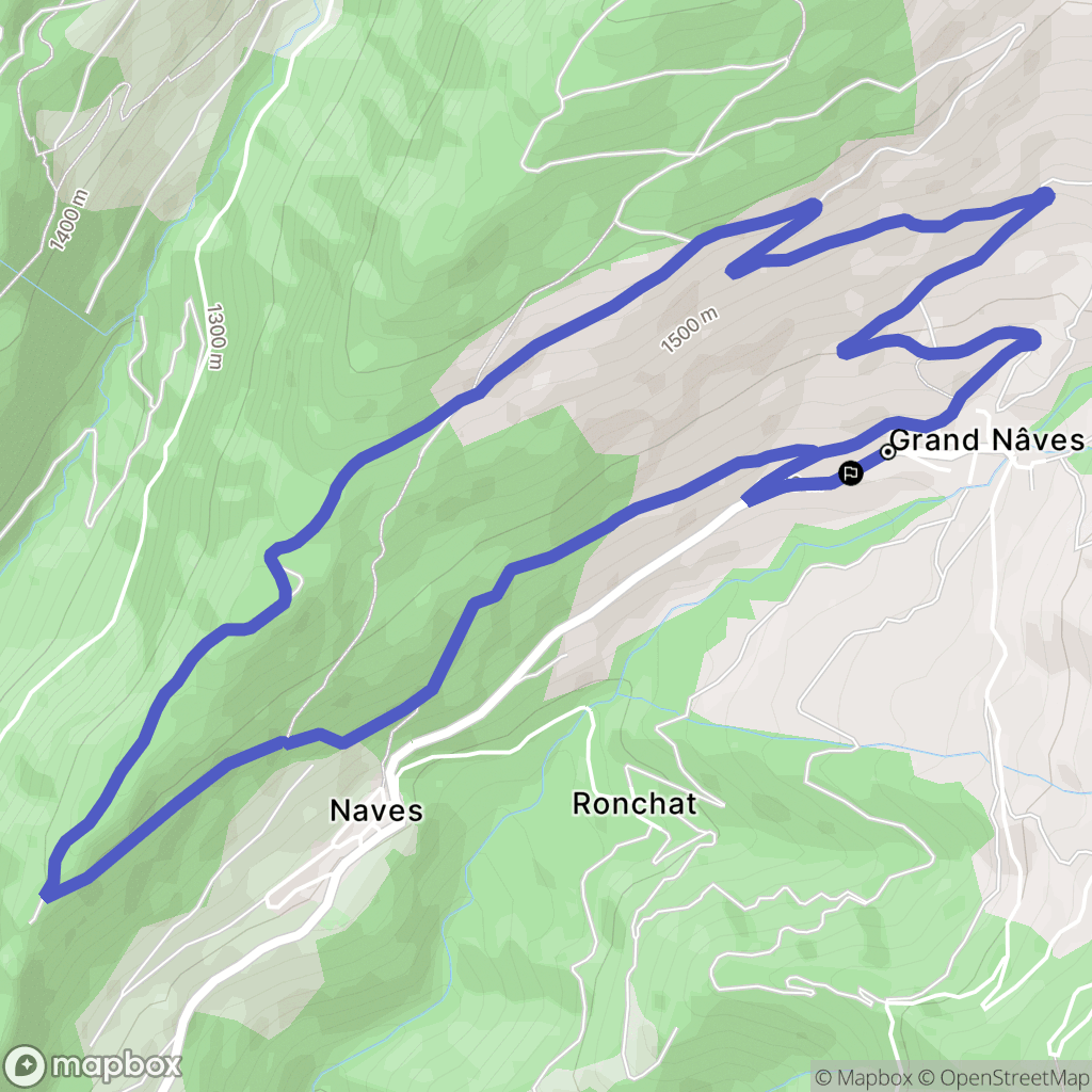 Grand Naves : carte du parcours de randonnée - France