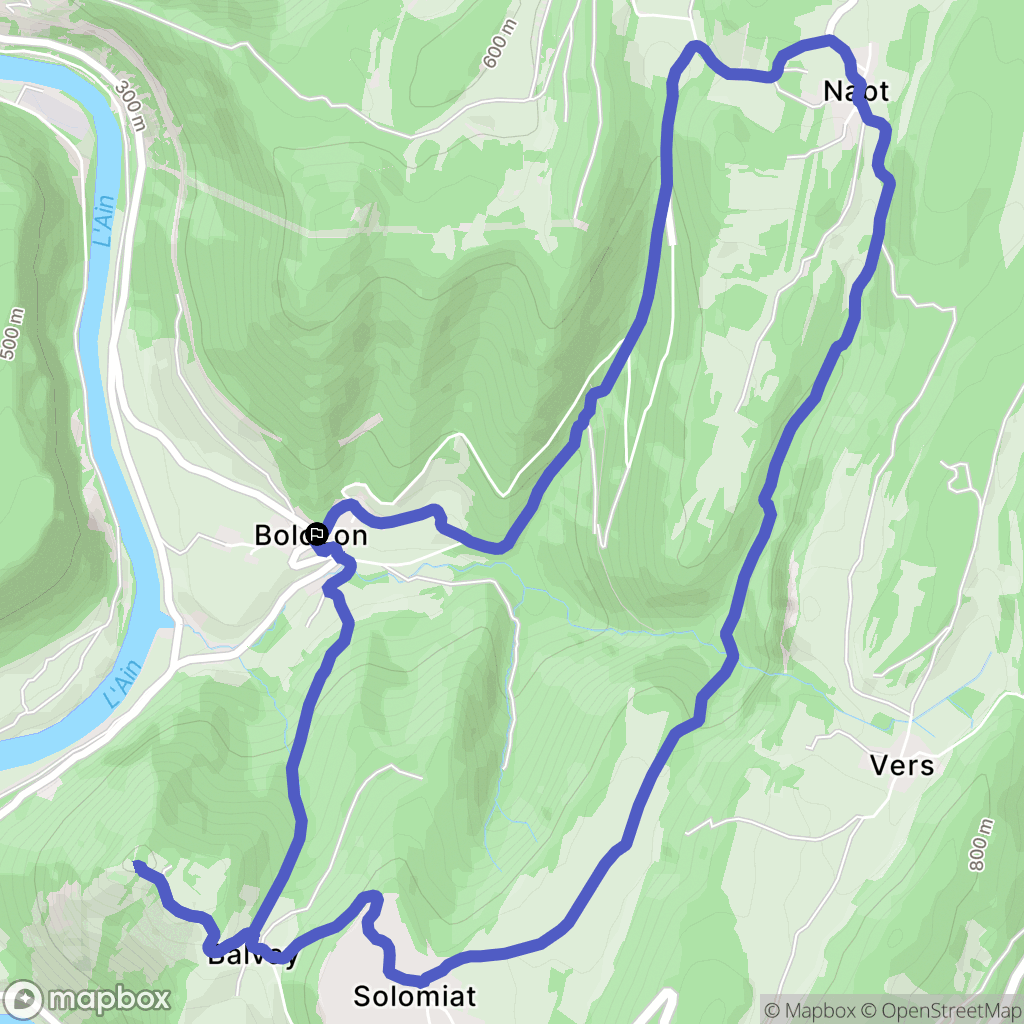 Bolozon : carte du parcours de randonnée - France
