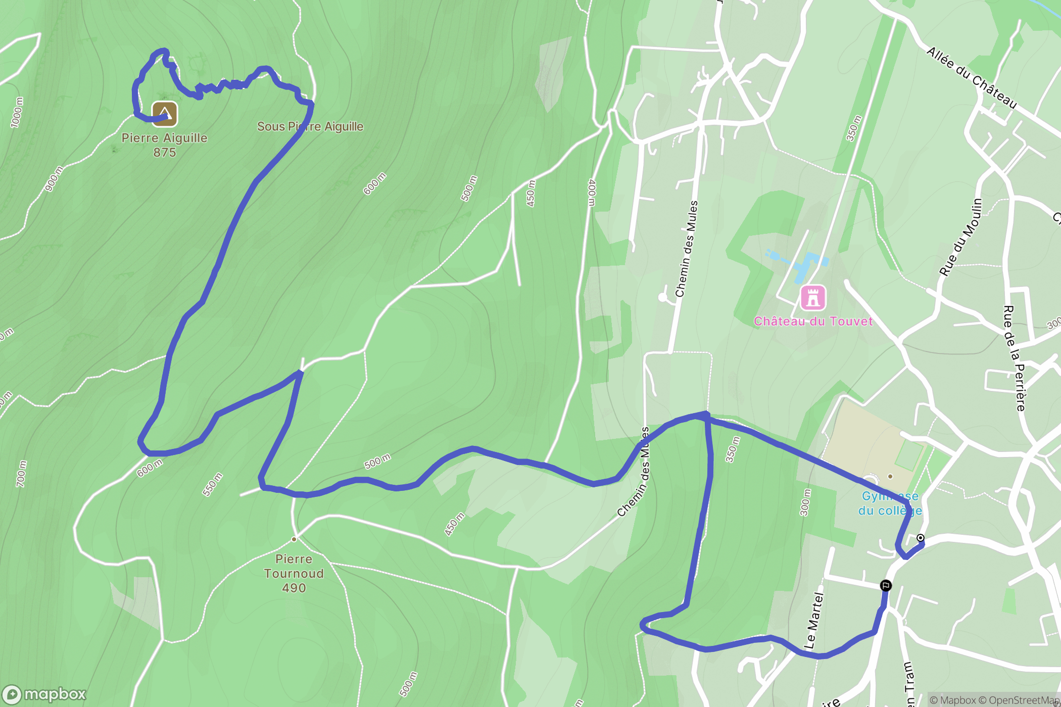 Le Touvet : carte du parcours de randonnée - France