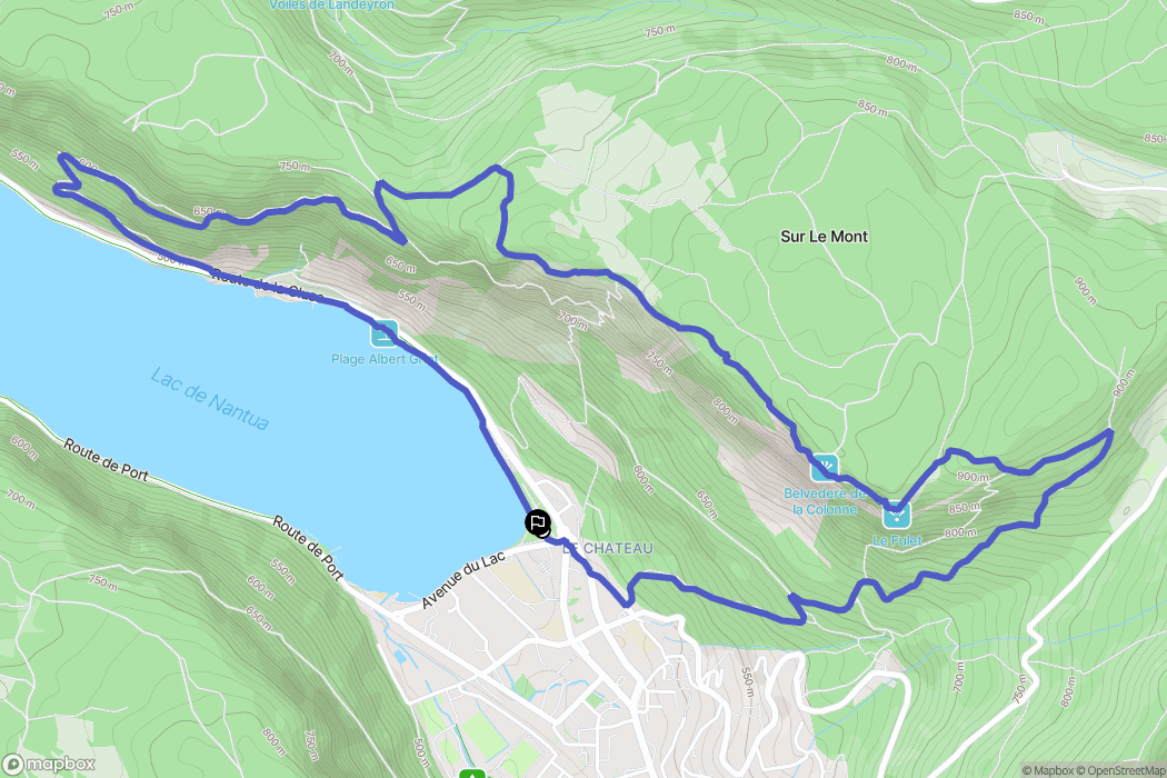 Nantua : carte du parcours de randonnée - France