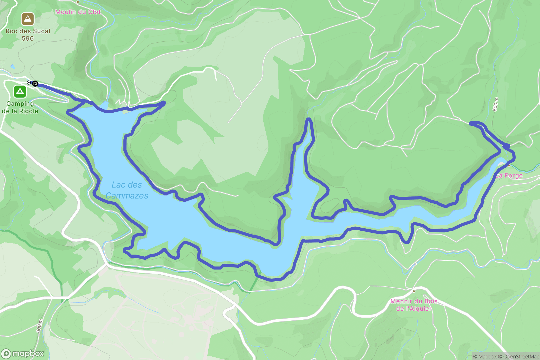 Les Cammazes : carte du parcours de randonnée - France