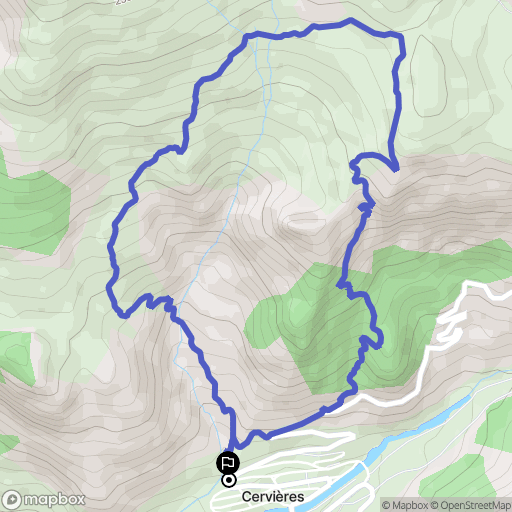 Cervières : carte du parcours de randonnée - France