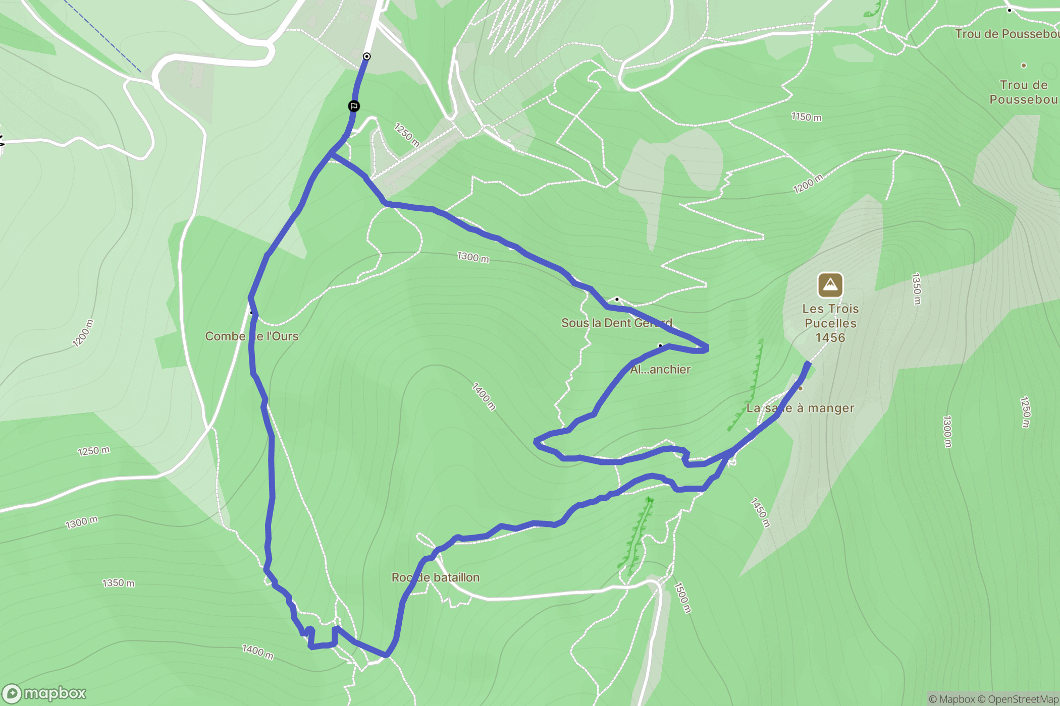 Saint-Nizier du Moucherotte : carte du parcours de randonnée - France