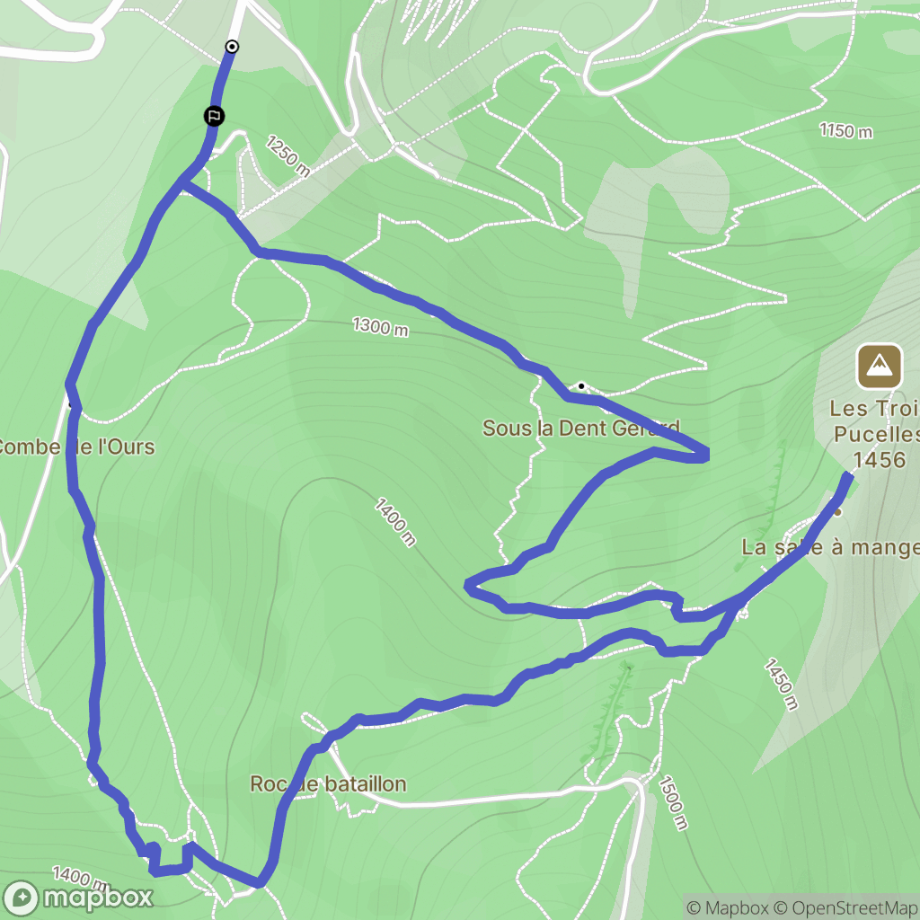 Saint-Nizier du Moucherotte : carte du parcours de randonnée - France