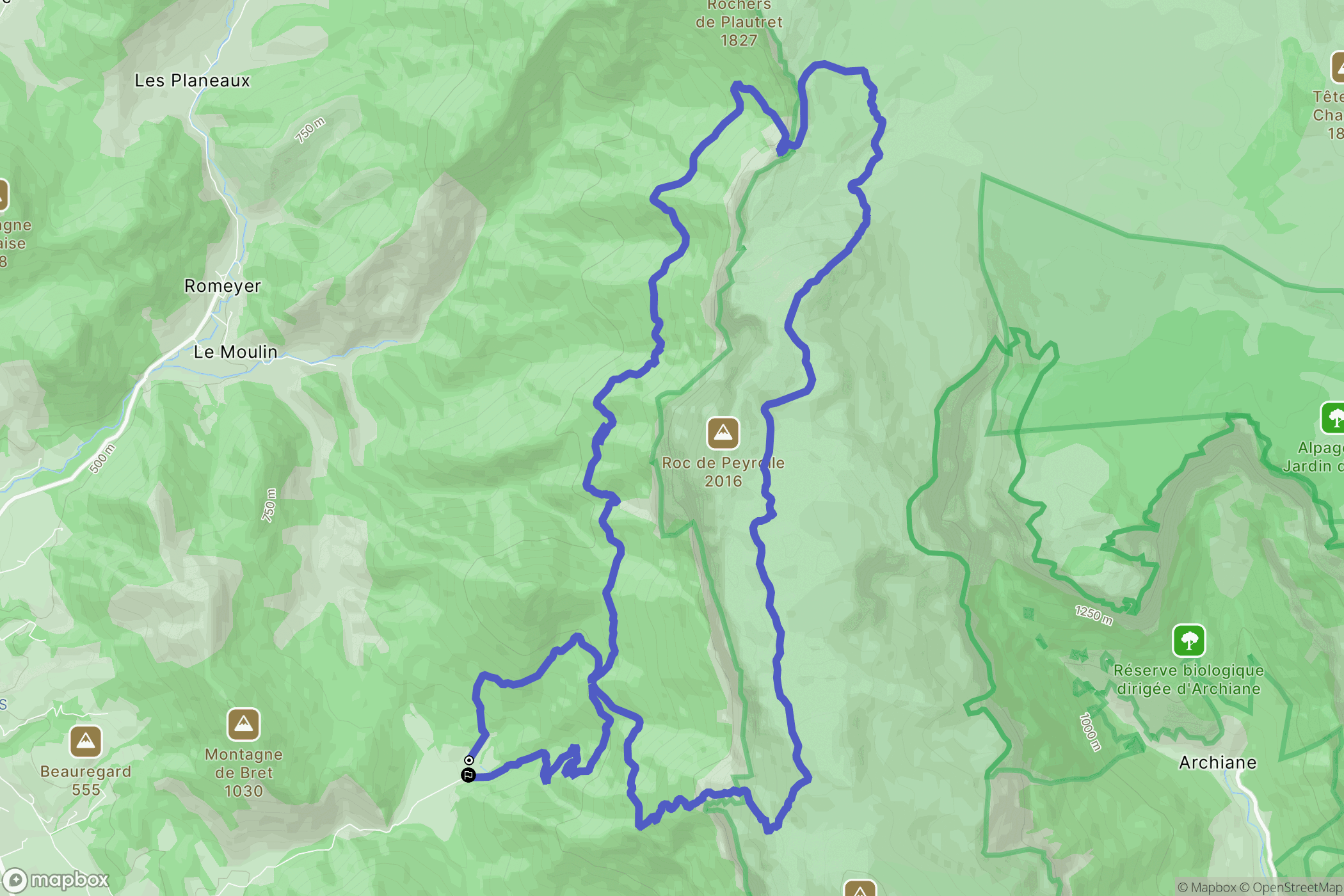 Die : carte du parcours de randonnée - France
