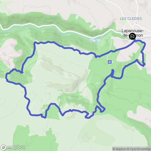 Lapanouse-de-Cernon : carte du parcours de randonnée - France