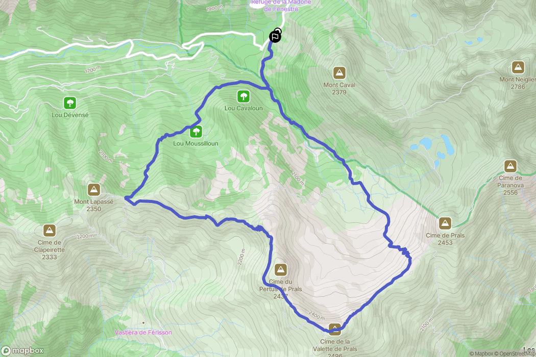 Saint-Martin-Vésubie : carte du parcours de randonnée - France