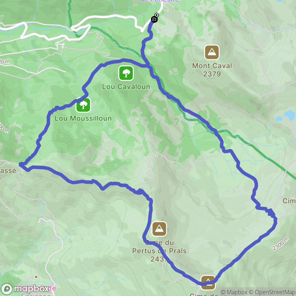 Saint-Martin-Vésubie : carte du parcours de randonnée - France