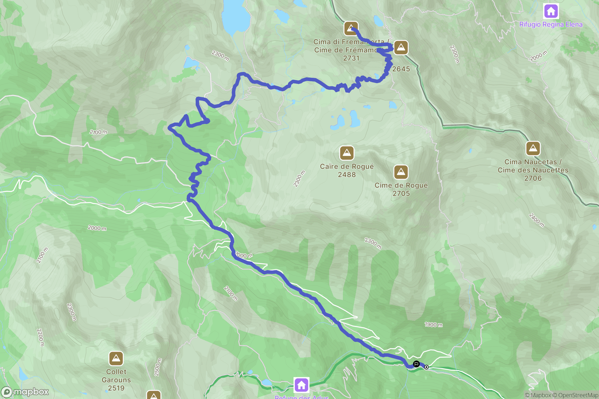 Saint-Martin-Vésubie : carte du parcours de randonnée - France