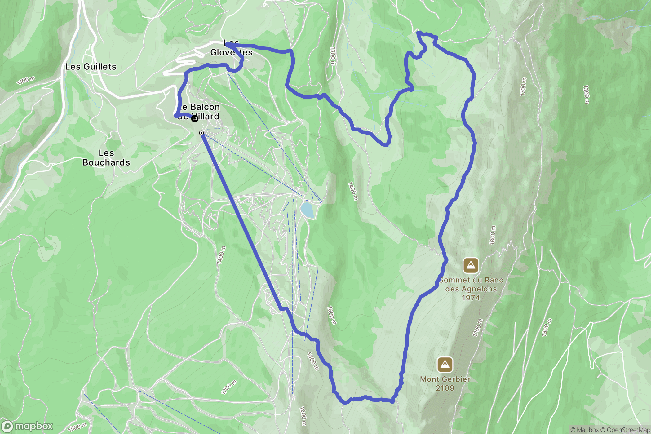 Villard-de-Lans : carte du parcours de randonnée - France