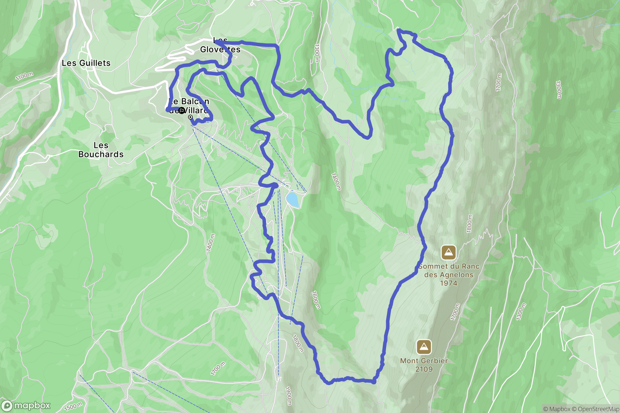 Villard-de-Lans : carte du parcours de randonnée - France