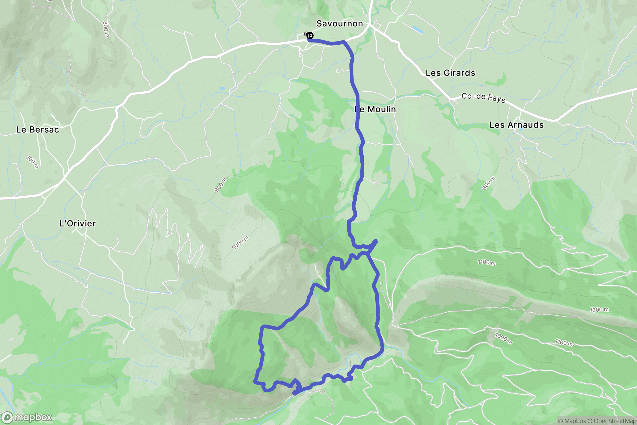 Savournon : carte du parcours de randonnée - France