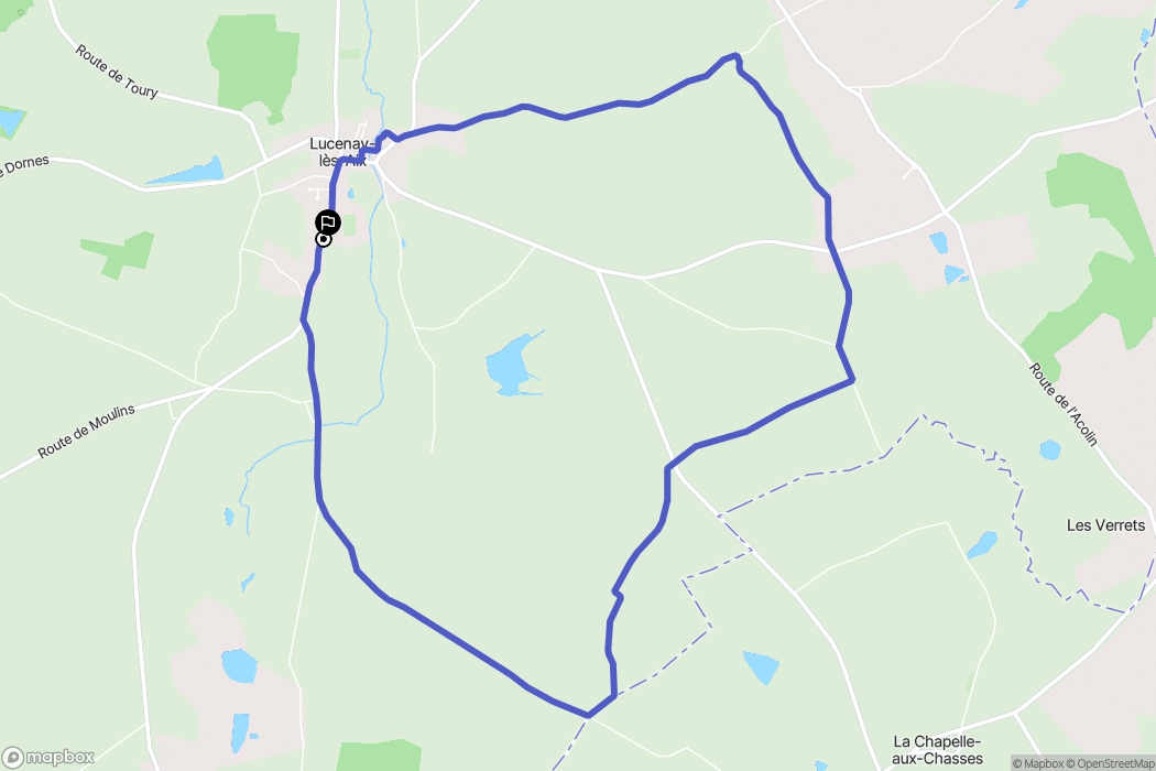 Lucenay-lès-Aix : carte du parcours de randonnée - France