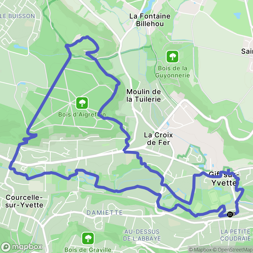Gif-sur-Yvette : carte du parcours de randonnée - France
