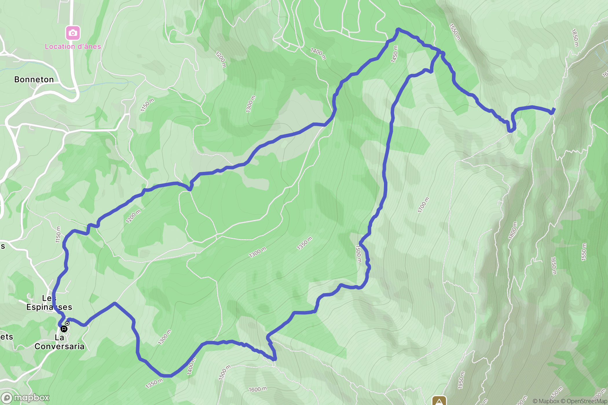 Villard-de-Lans : carte du parcours de randonnée - France