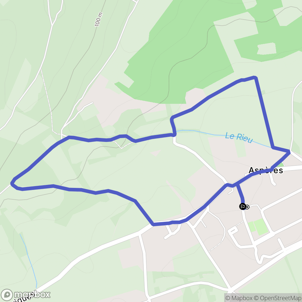 Aspères : carte du parcours de randonnée - France