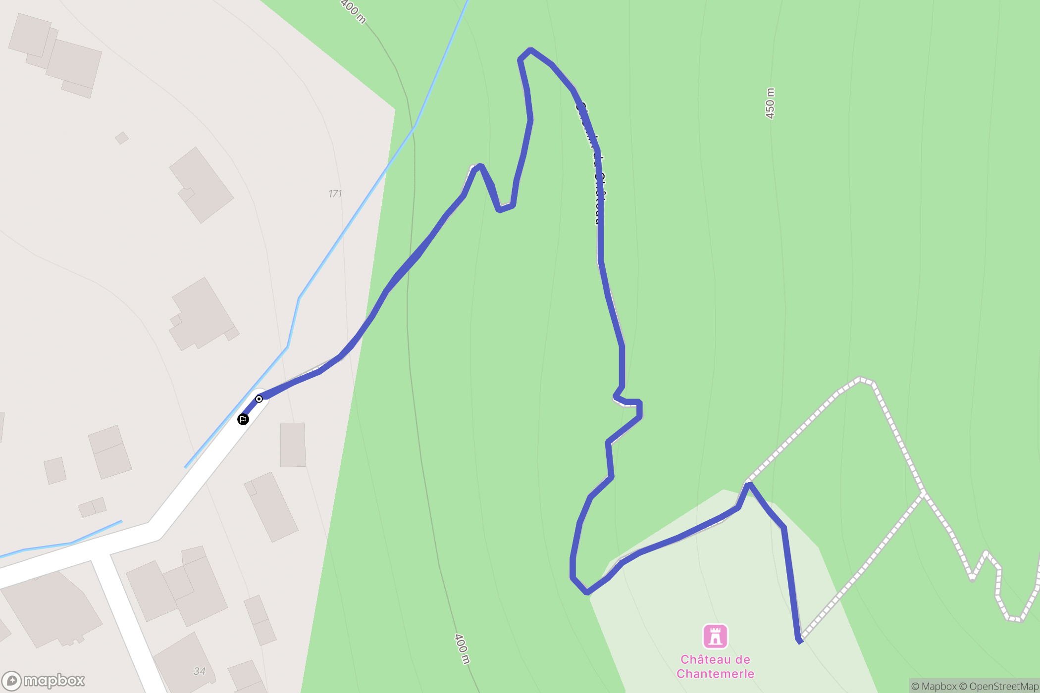 La Bâthie : carte du parcours de randonnée - France