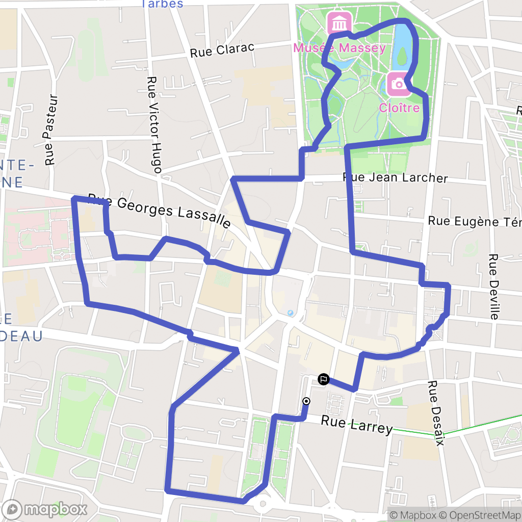 Tarbes : carte du parcours de randonnée - France