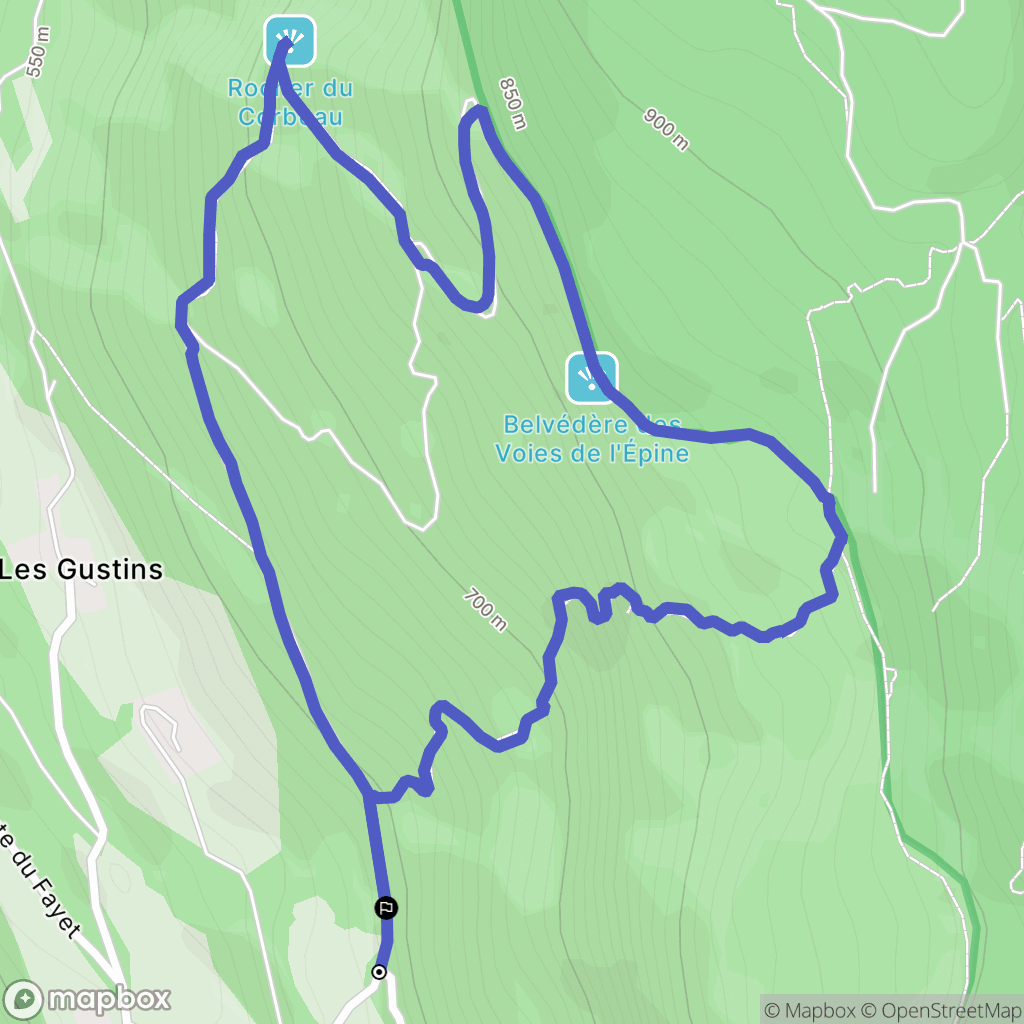 Aiguebelette-le-Lac : carte du parcours de randonnée - France