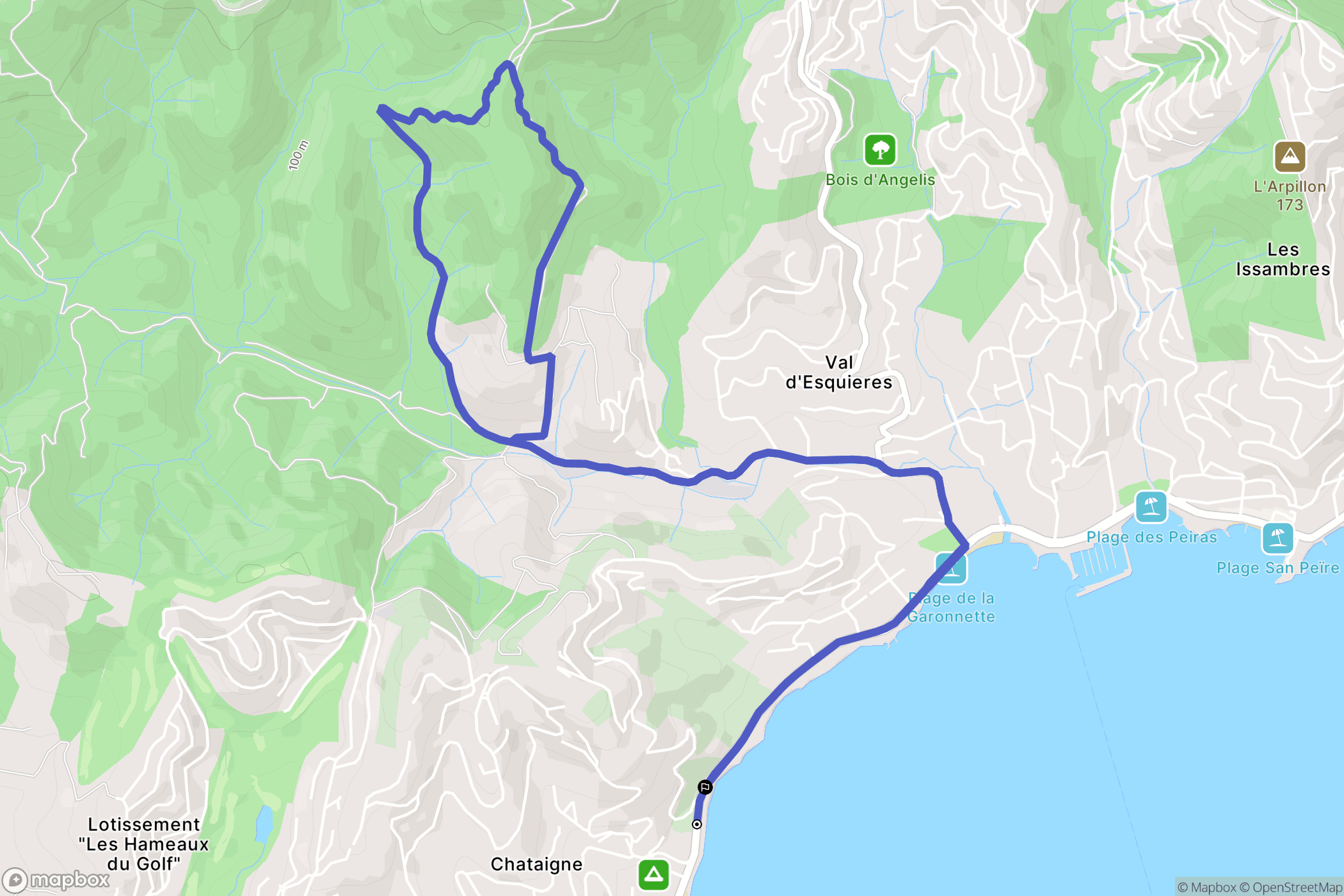 Sainte-Maxime : carte du parcours de randonnée - France