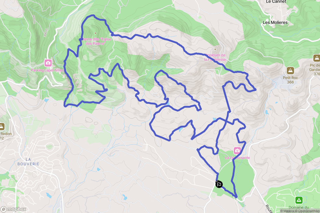 Puget-sur-Argens : carte du parcours de randonnée - France