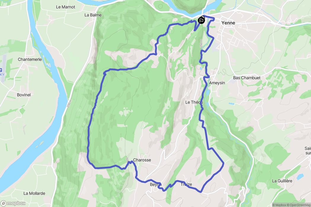 Yenne : carte du parcours de randonnée - France
