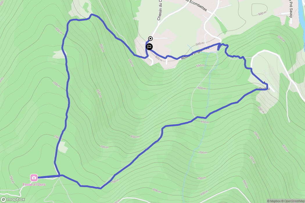 Faverges : carte du parcours de randonnée - France