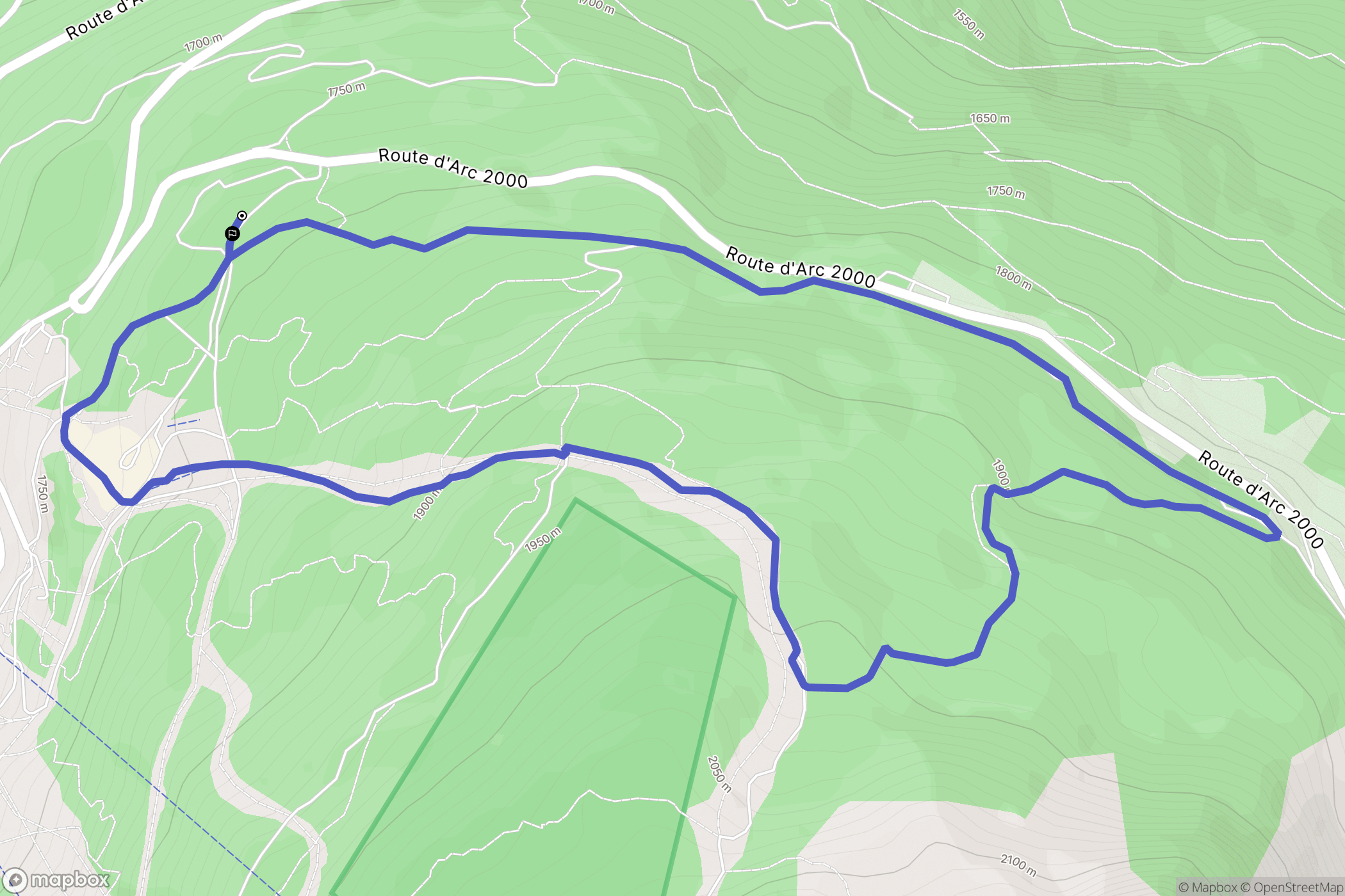 Bourg-Saint-Maurice : carte du parcours de randonnée - France