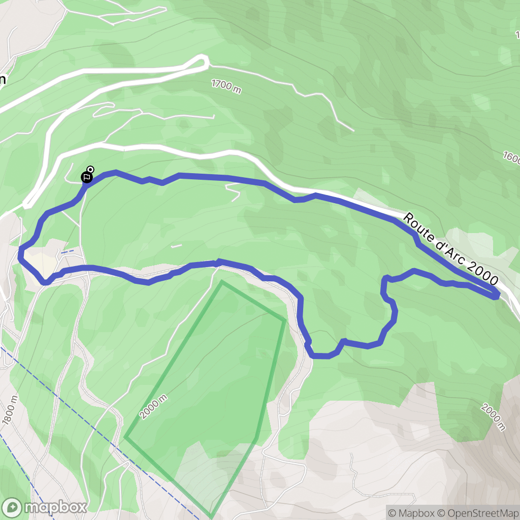 Bourg-Saint-Maurice : carte du parcours de randonnée - France