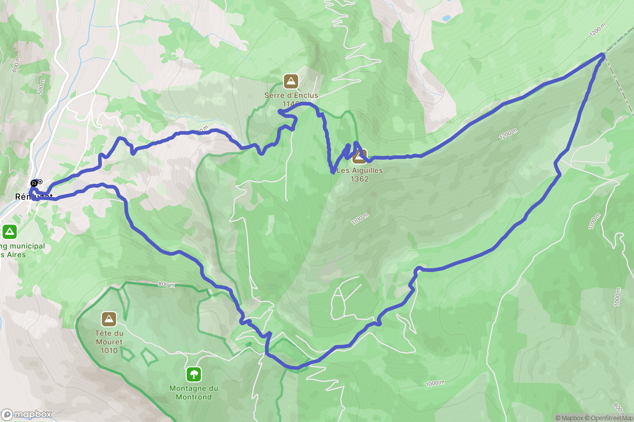Rémuzat : carte du parcours de randonnée - France