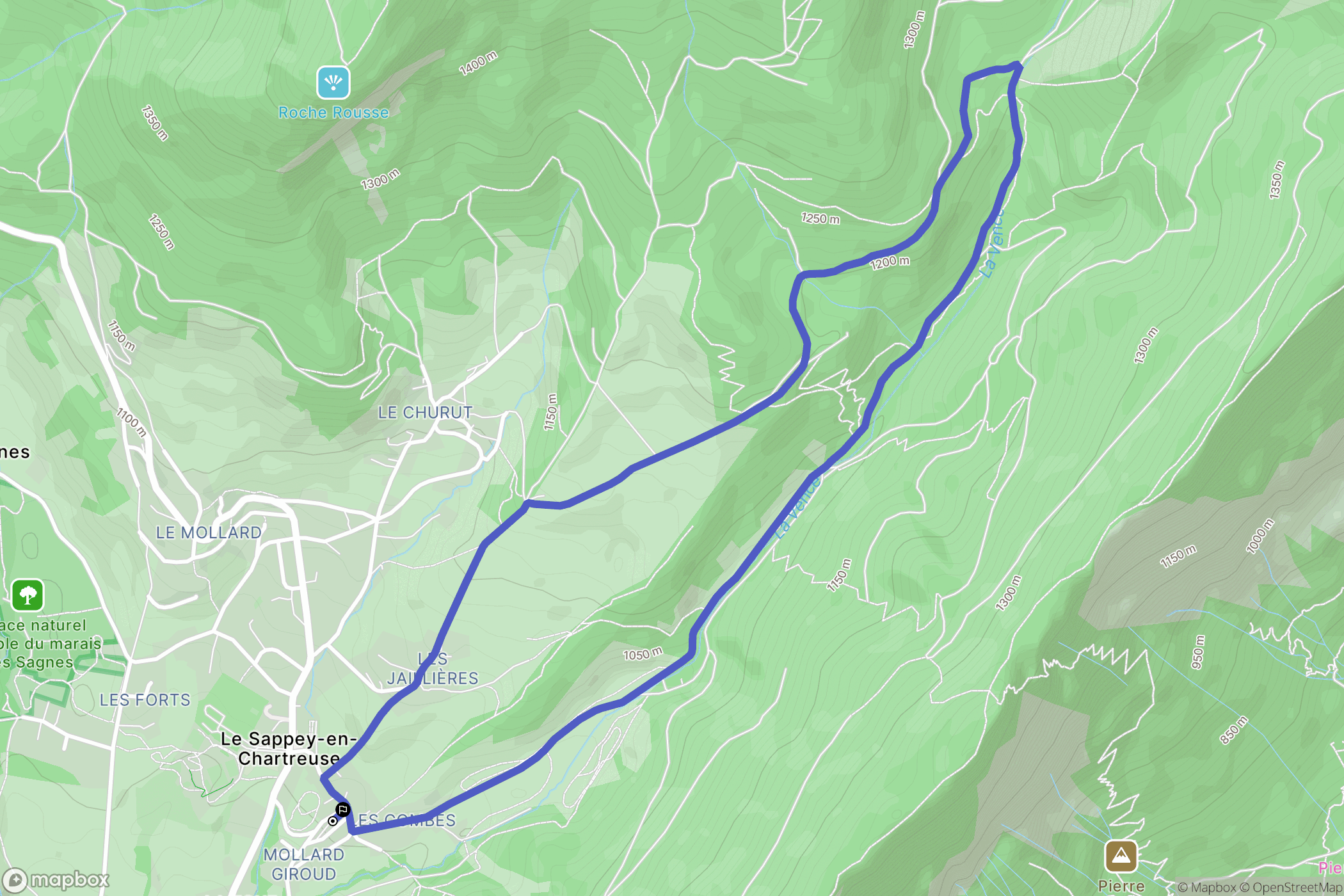 Le Sappey-en-Chartreuse : carte du parcours de randonnée - France