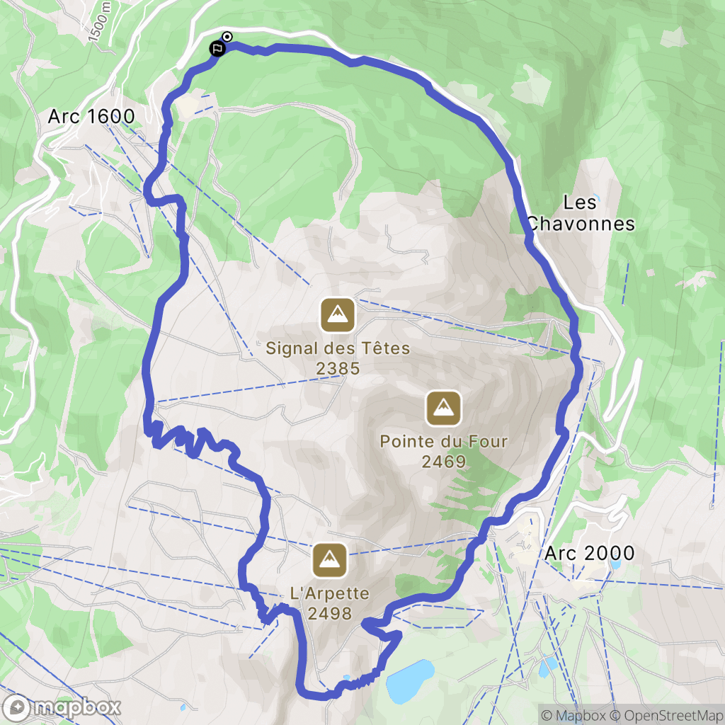 Bourg-Saint-Maurice : carte du parcours de randonnée - France