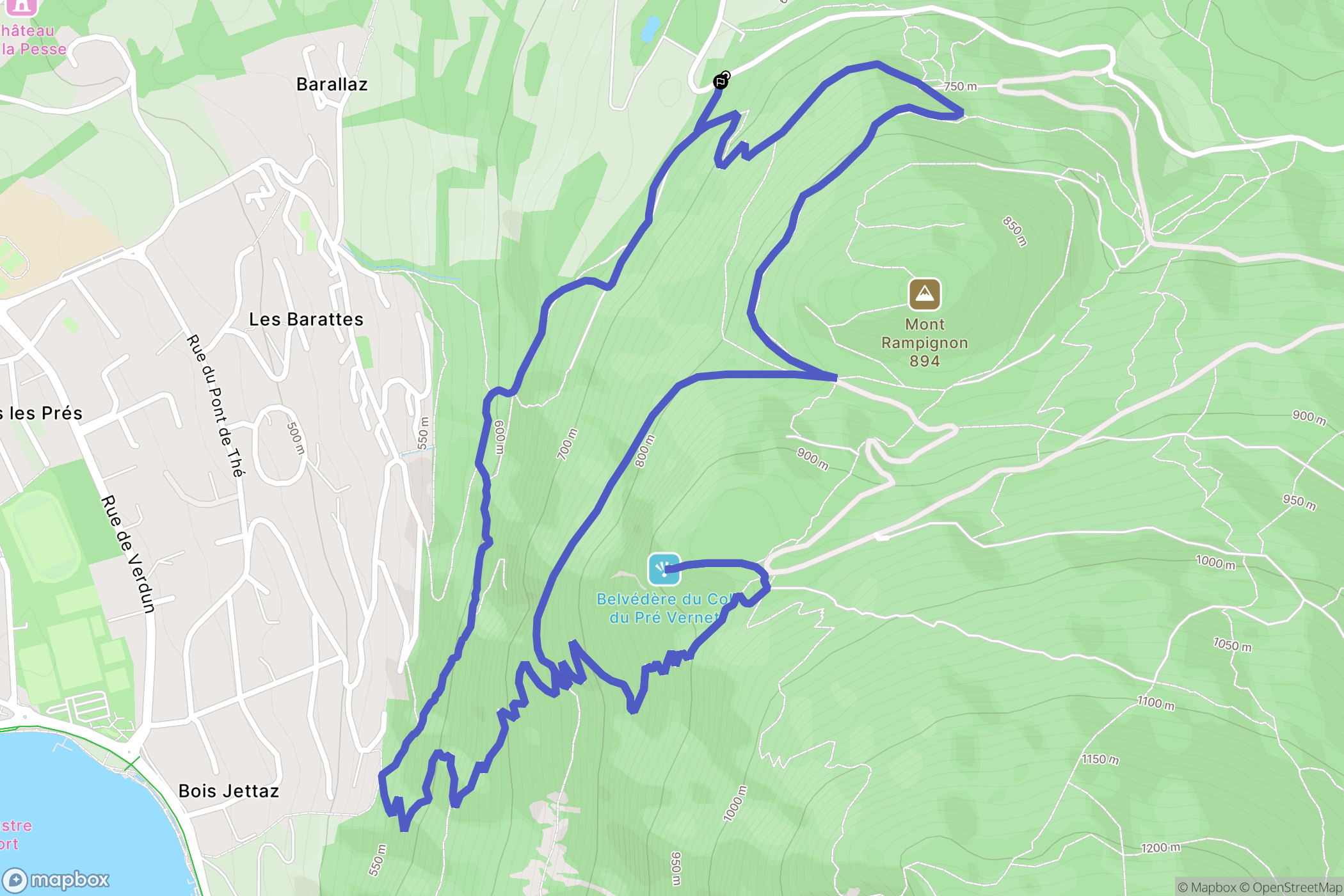Annecy le Vieux : carte du parcours de randonnée - France