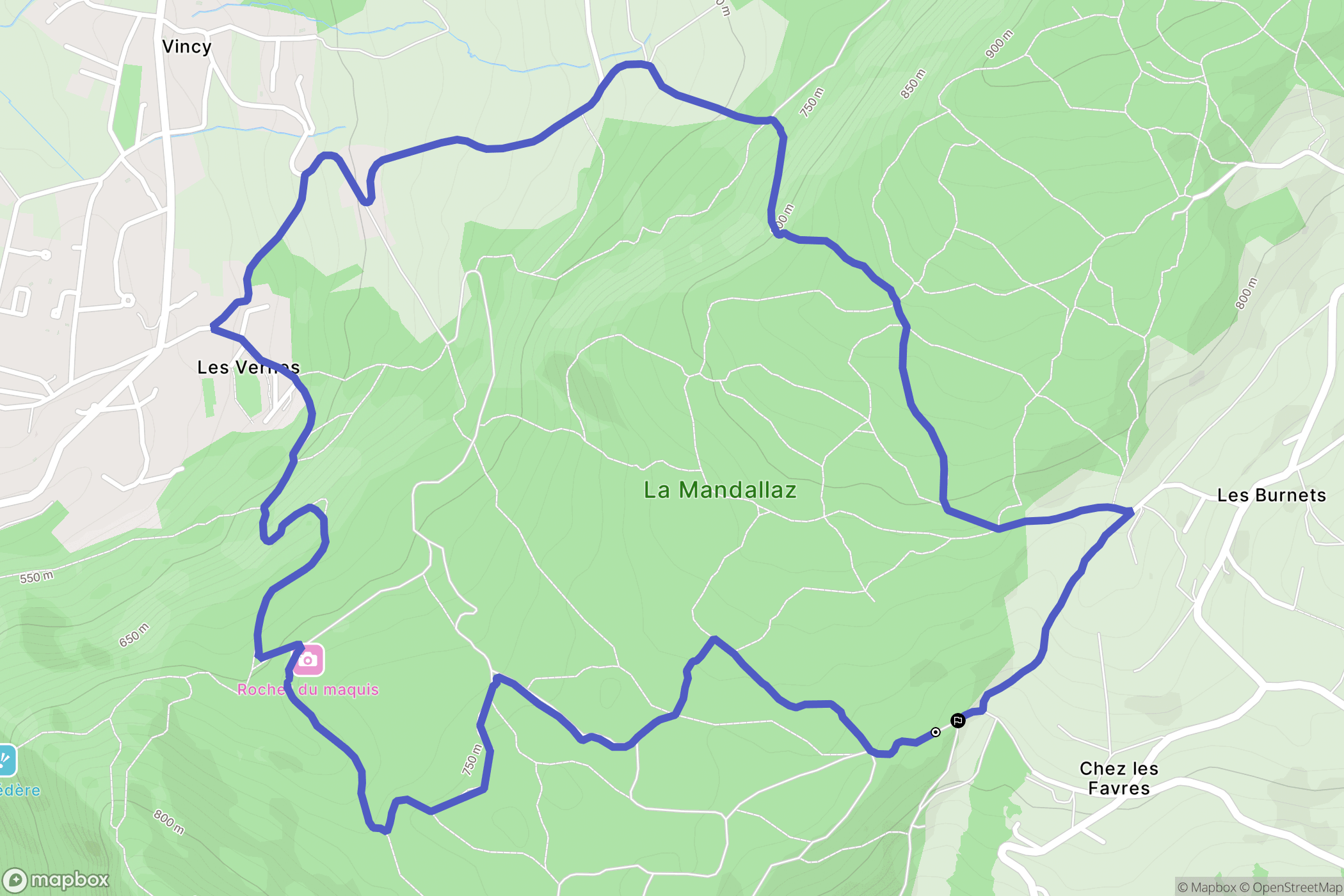 La Balme de Sillingy : carte du parcours de randonnée - France