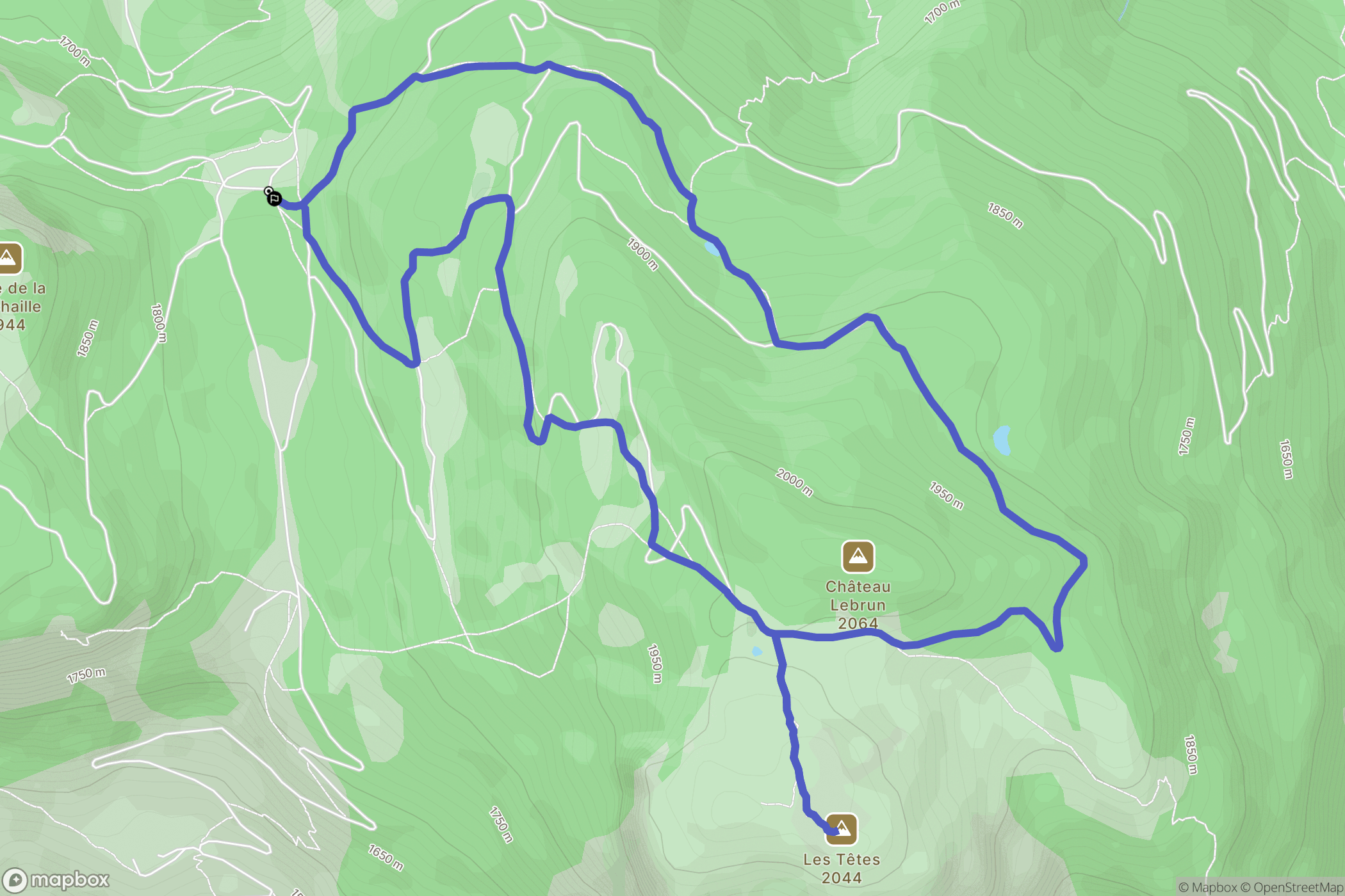 Les Vigneaux : carte du parcours de randonnée - France