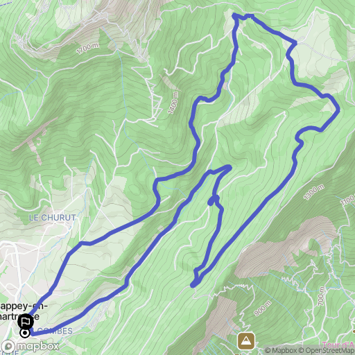 Le-Sappey-en-Chartreuse : carte du parcours de randonnée - France