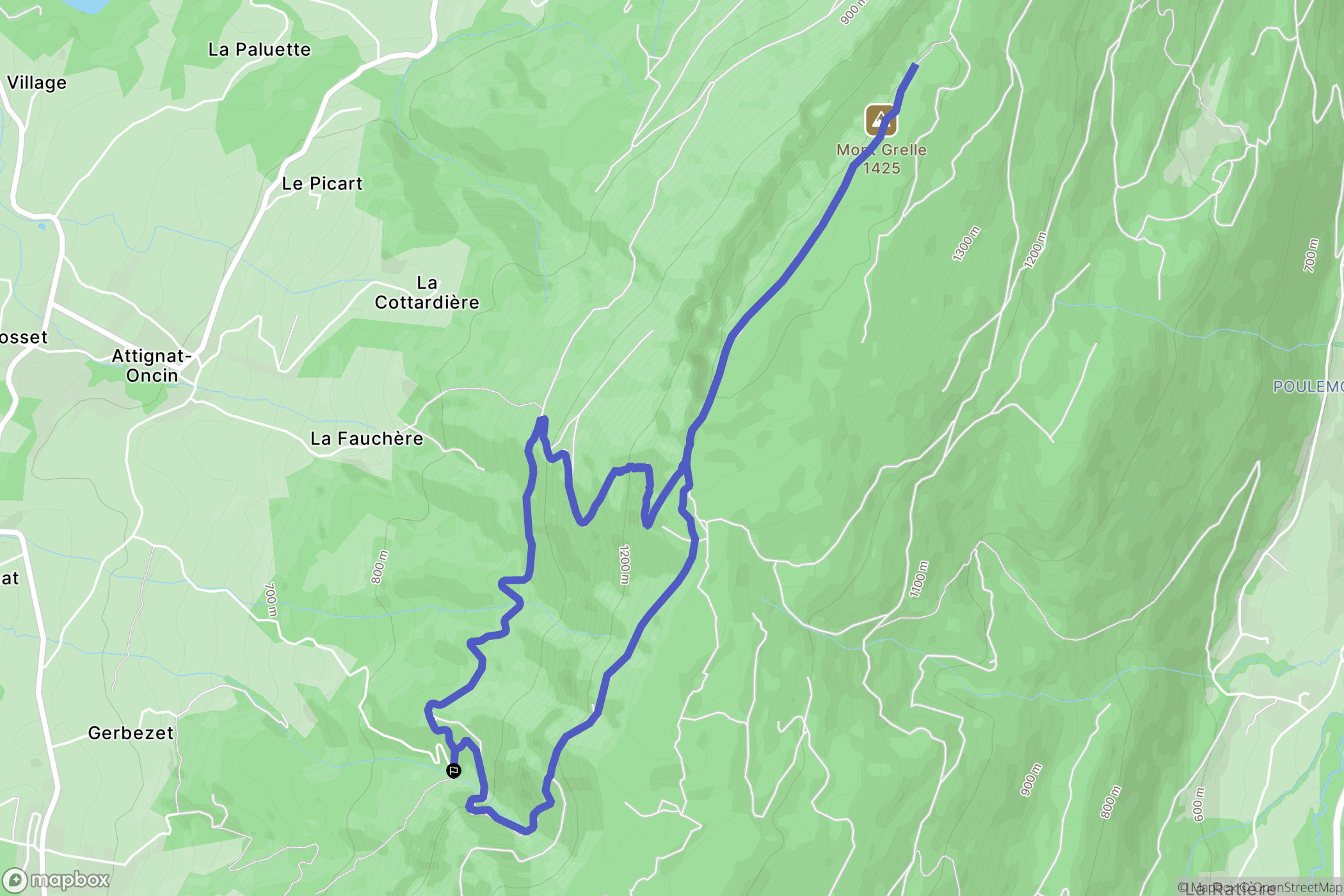 Attignat-Oncin : carte du parcours de randonnée - France