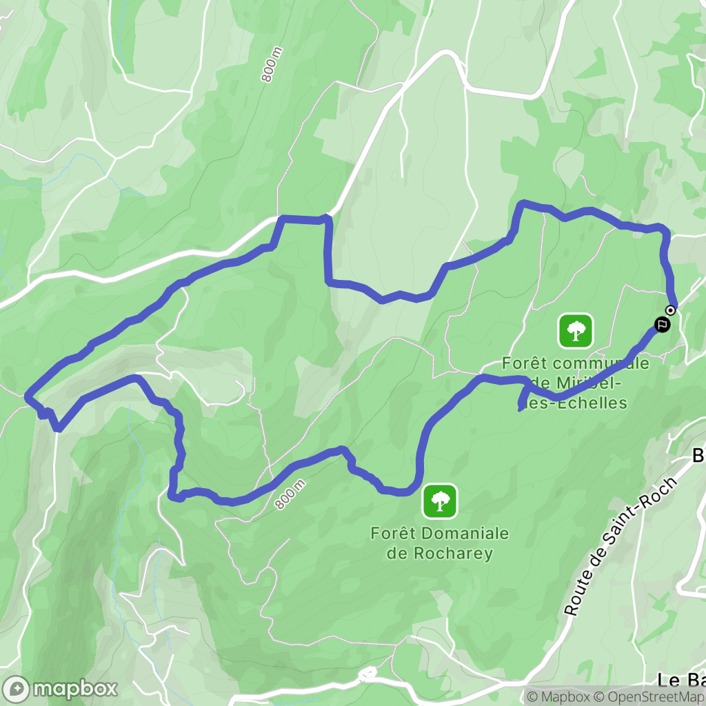 Miribel-les-Echelles : carte du parcours de randonnée - France