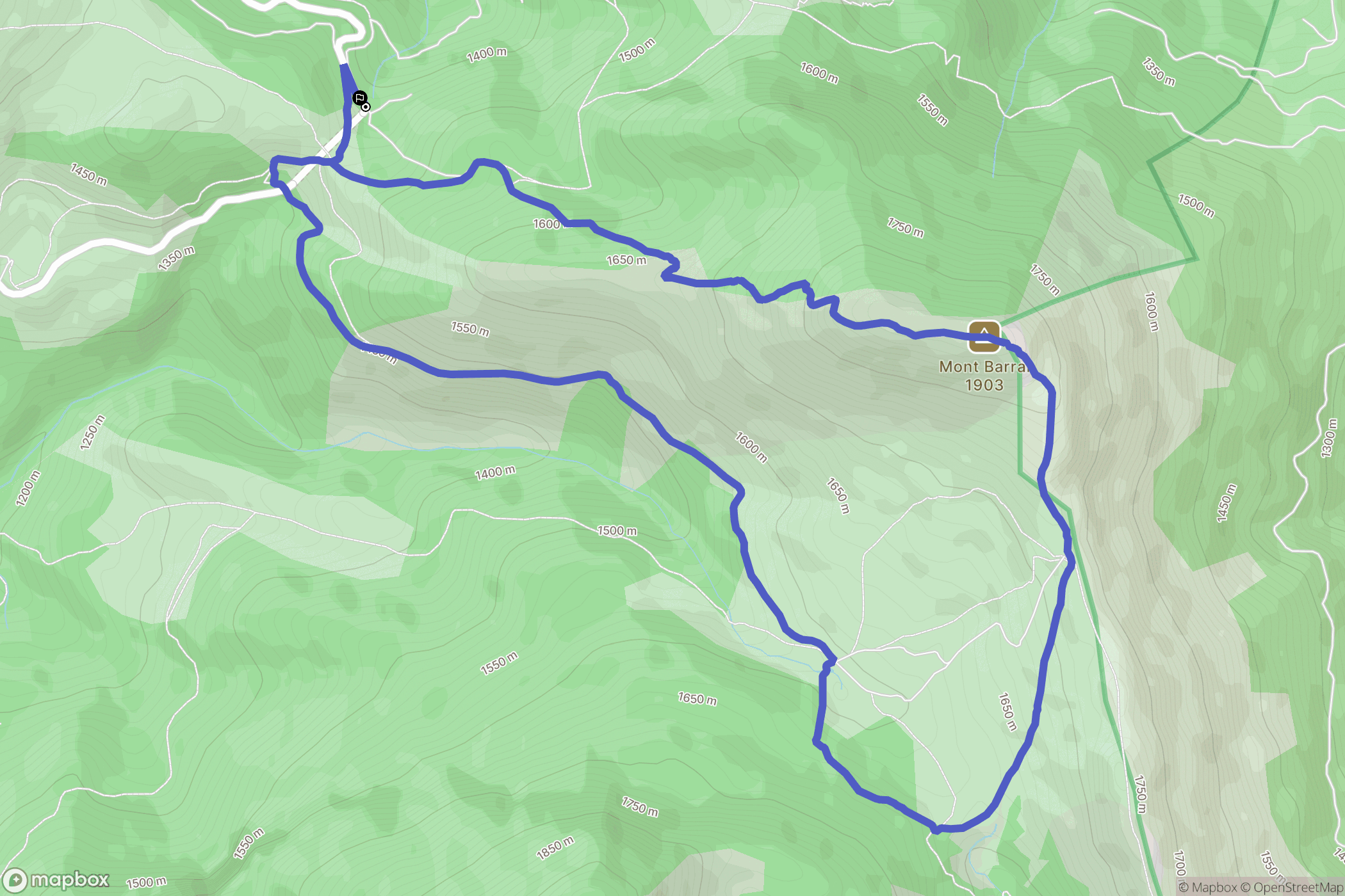 Percy : carte du parcours de randonnée - France