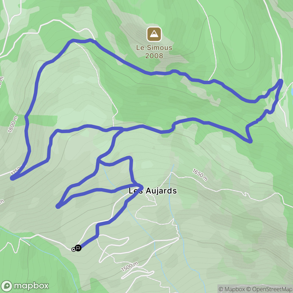 Freissinières : carte du parcours de randonnée - France