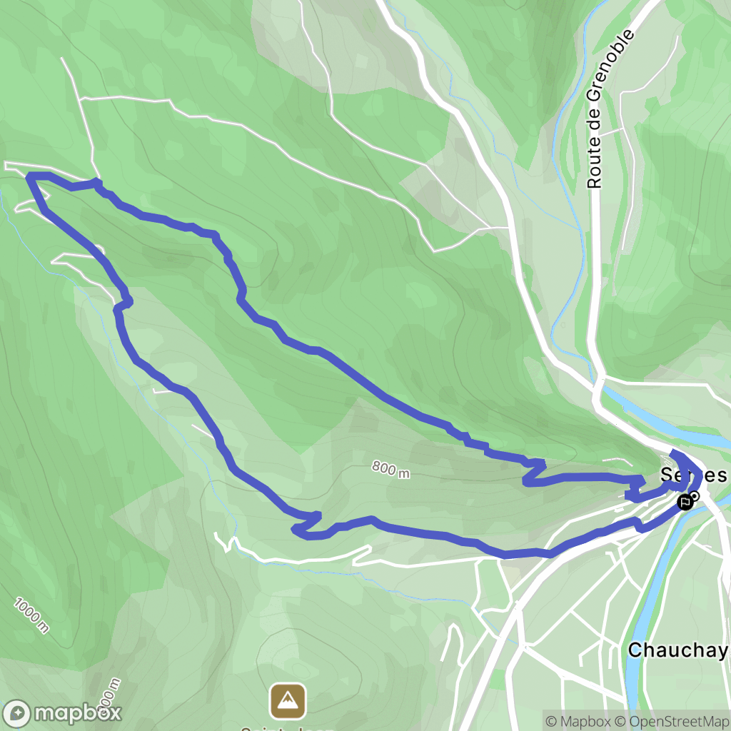 Serres : carte du parcours de randonnée - France
